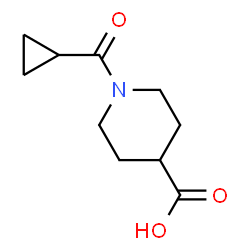 ChemSpider 2D Image | 1-Cyclopropanecarbonylpiperidine-4-carboxylic acid | C10H15NO3