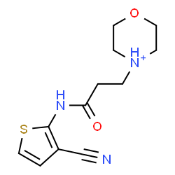ChemSpider 2D Image | 4-{3-[(3-Cyano-2-thienyl)amino]-3-oxopropyl}morpholin-4-ium | C12H16N3O2S