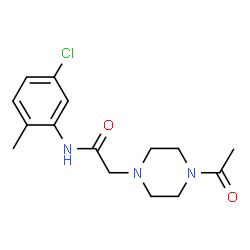 ChemSpider 2D Image | 2-(4-Acetyl-1-piperazinyl)-N-(5-chloro-2-methylphenyl)acetamide | C15H20ClN3O2