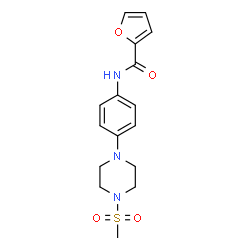 ChemSpider 2D Image | N-{4-[4-(Methylsulfonyl)-1-piperazinyl]phenyl}-2-furamide | C16H19N3O4S