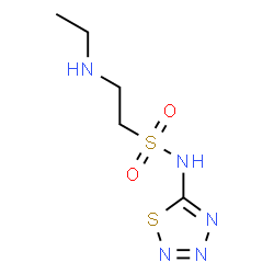 ChemSpider 2D Image | 2-(Ethylamino)-N-(1,2,3,4-thiatriazol-5-yl)ethanesulfonamide | C5H11N5O2S2