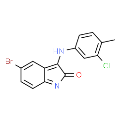 ChemSpider 2D Image | 5-Bromo-3-[(3-chloro-4-methylphenyl)amino]-2H-indol-2-one | C15H10BrClN2O