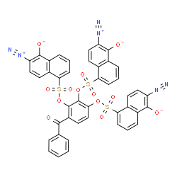 ChemSpider 2D Image | 2,3,4-Tris(1-oxo-2-diazonaphthoquinone-5-sulfonyloxy)benzophenone | C43H22N6O13S3