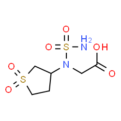 ChemSpider 2D Image | N-(1,1-Dioxidotetrahydro-3-thiophenyl)-N-sulfamoylglycine | C6H12N2O6S2