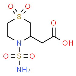 ChemSpider 2D Image | (1,1-Dioxido-4-sulfamoyl-3-thiomorpholinyl)acetic acid | C6H12N2O6S2