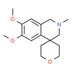 ChemSpider 2D Image | 6,7-Dimethoxy-2-methyl-2,2',3,3',5',6'-hexahydro-1H-spiro[isoquinoline-4,4'-pyran] | C16H23NO3