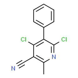 ChemSpider 2D Image | 4,6-Dichloro-2-methyl-5-phenylnicotinonitrile | C13H8Cl2N2