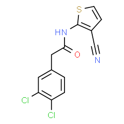 ChemSpider 2D Image | N-(3-Cyano-2-thienyl)-2-(3,4-dichlorophenyl)acetamide | C13H8Cl2N2OS