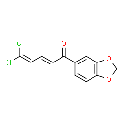 ChemSpider 2D Image | (2E)-1-(1,3-Benzodioxol-5-yl)-5,5-dichloro-2,4-pentadien-1-one | C12H8Cl2O3