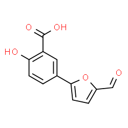 ChemSpider 2D Image | 5-(5-Formyl-2-furyl)-2-hydroxybenzoic acid | C12H8O5
