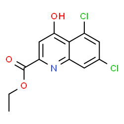 ChemSpider 2D Image | Ethyl 5,7-dichloro-4-hydroxy-2-quinolinecarboxylate | C12H9Cl2NO3