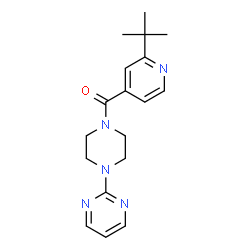 ChemSpider 2D Image | (2-tert-Butylpyridin-4-yl)[4-(pyrimidin-2-yl)piperazin-1-yl]methanone | C18H23N5O