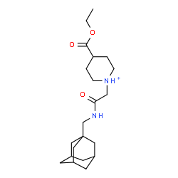 ChemSpider 2D Image | 1-{2-[(Adamantan-1-ylmethyl)amino]-2-oxoethyl}-4-(ethoxycarbonyl)piperidinium | C21H35N2O3