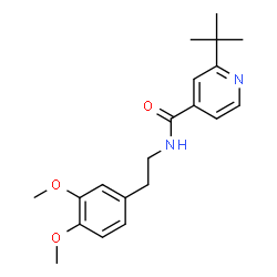 ChemSpider 2D Image | 2-tert-Butyl-N-[2-(3,4-dimethoxyphenyl)ethyl]isonicotinamide | C20H26N2O3