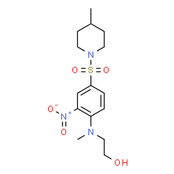 ChemSpider 2D Image | 2-(Methyl{4-[(4-methyl-1-piperidinyl)sulfonyl]-2-nitrophenyl}amino)ethanol | C15H23N3O5S
