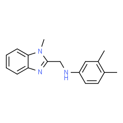 ChemSpider 2D Image | 3,4-Dimethyl-N-[(1-methyl-1H-benzimidazol-2-yl)methyl]aniline | C17H19N3