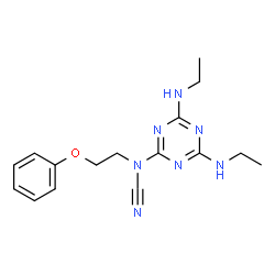 ChemSpider 2D Image | [4,6-Bis(ethylamino)-1,3,5-triazin-2-yl](2-phenoxyethyl)cyanamide | C16H21N7O