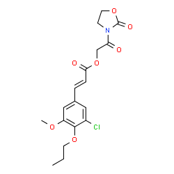 ChemSpider 2D Image | 2-Oxo-2-(2-oxo-1,3-oxazolidin-3-yl)ethyl (2E)-3-(3-chloro-5-methoxy-4-propoxyphenyl)acrylate | C18H20ClNO7