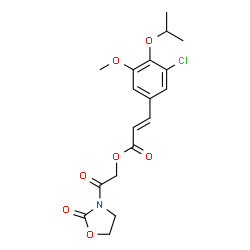 ChemSpider 2D Image | 2-Oxo-2-(2-oxo-1,3-oxazolidin-3-yl)ethyl (2E)-3-(3-chloro-4-isopropoxy-5-methoxyphenyl)acrylate | C18H20ClNO7