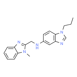 ChemSpider 2D Image | N-[(1-Methyl-1H-benzimidazol-2-yl)methyl]-1-propyl-1H-benzimidazol-5-amine | C19H21N5