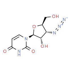ChemSpider 2D Image | 1-(3-Azido-3-deoxy-beta-L-ribofuranosyl)-2,4(1H,3H)-pyrimidinedione | C9H11N5O5