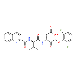 ChemSpider 2D Image | (3R)-5-(2,6-Difluorophenoxy)-4-oxo-3-{[N-(2-quinolinylcarbonyl)-D-valyl]amino}pentanoic acid | C26H25F2N3O6