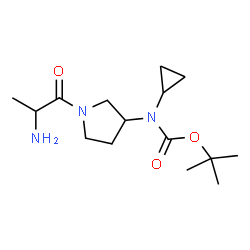 ChemSpider 2D Image | 2-Methyl-2-propanyl (1-alanyl-3-pyrrolidinyl)cyclopropylcarbamate | C15H27N3O3