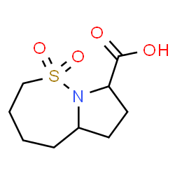 ChemSpider 2D Image | Octahydropyrrolo[1,2-b][1,2]thiazepine-8-carboxylic acid 1,1-dioxide | C9H15NO4S