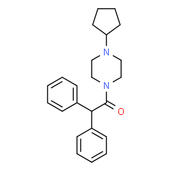 ChemSpider 2D Image | 1-(4-Cyclopentyl-1-piperazinyl)-2,2-diphenylethanone | C23H28N2O