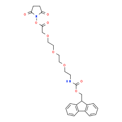 ChemSpider 2D Image | 9H-Fluoren-9-ylmethyl {2-[2-(2-{2-[(2,5-dioxo-1-pyrrolidinyl)oxy]-2-oxoethoxy}ethoxy)ethoxy]ethyl}carbamate | C27H30N2O9