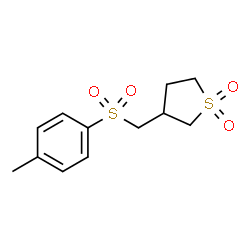 ChemSpider 2D Image | 3-{[(4-Methylphenyl)sulfonyl]methyl}tetrahydrothiophene 1,1-dioxide | C12H16O4S2