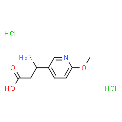 ChemSpider 2D Image | 3-Amino-3-(6-methoxy-3-pyridinyl)propanoic acid dihydrochloride | C9H14Cl2N2O3
