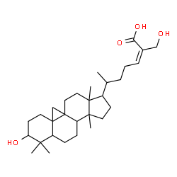 ChemSpider 2D Image | (24Z)-3,27-Dihydroxy-9,19-cyclolanost-24-en-26-oic acid | C30H48O4