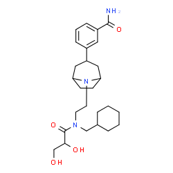 ChemSpider 2D Image | 3-(8-{2-[(Cyclohexylmethyl)(glyceroyl)amino]ethyl}-8-azabicyclo[3.2.1]oct-3-yl)benzamide | C26H39N3O4