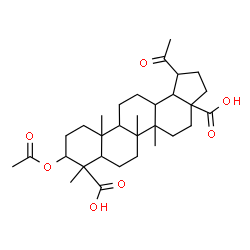 ChemSpider 2D Image | 9-Acetoxy-1-acetyl-5a,5b,8,11a-tetramethylicosahydro-3aH-cyclopenta[a]chrysene-3a,8-dicarboxylic acid | C31H46O7