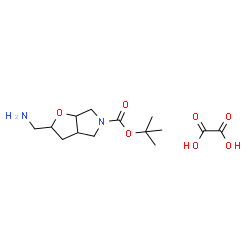 ChemSpider 2D Image | 2-Methyl-2-propanyl 2-(aminomethyl)hexahydro-5H-furo[2,3-c]pyrrole-5-carboxylate ethanedioate (1:1) | C14H24N2O7
