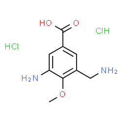ChemSpider 2D Image | 3-Amino-5-(aminomethyl)-4-methoxybenzoic acid dihydrochloride | C9H14Cl2N2O3
