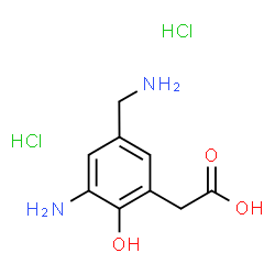 ChemSpider 2D Image | [3-Amino-5-(aminomethyl)-2-hydroxyphenyl]acetic acid dihydrochloride | C9H14Cl2N2O3