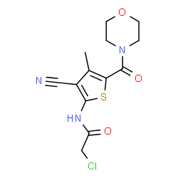 ChemSpider 2D Image | 2-Chloro-N-[3-cyano-4-methyl-5-(4-morpholinylcarbonyl)-2-thienyl]acetamide | C13H14ClN3O3S