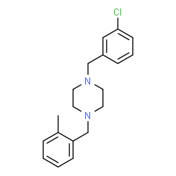 ChemSpider 2D Image | 1-(3-Chlorobenzyl)-4-(2-methylbenzyl)piperazine | C19H23ClN2