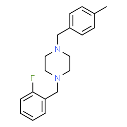 ChemSpider 2D Image | 1-(2-Fluorobenzyl)-4-(4-methylbenzyl)piperazine | C19H23FN2
