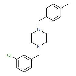ChemSpider 2D Image | 1-(3-Chlorobenzyl)-4-(4-methylbenzyl)piperazine | C19H23ClN2