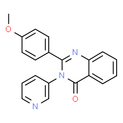 ChemSpider 2D Image | 2-(4-methoxyphenyl)-3-(3-pyridinyl)-4-quinazolinone | C20H15N3O2