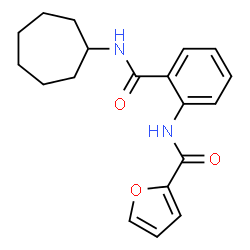 ChemSpider 2D Image | N-[2-(Cycloheptylcarbamoyl)phenyl]-2-furamide | C19H22N2O3