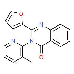 ChemSpider 2D Image | 2-(furan-2-yl)-3-(3-methylpyridin-2-yl)quinazolin-4-one | C18H13N3O2