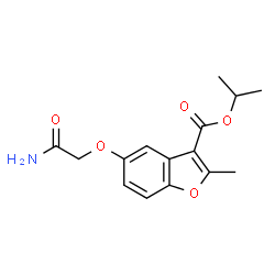 ChemSpider 2D Image | Isopropyl 5-(2-amino-2-oxoethoxy)-2-methyl-1-benzofuran-3-carboxylate | C15H17NO5