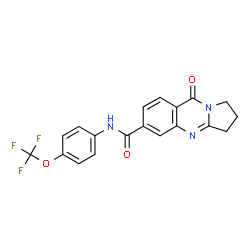 ChemSpider 2D Image | 9-Oxo-N-[4-(trifluoromethoxy)phenyl]-1,2,3,9-tetrahydropyrrolo[2,1-b]quinazoline-6-carboxamide | C19H14F3N3O3