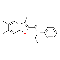 ChemSpider 2D Image | N-Ethyl-3,5,6-trimethyl-N-phenyl-1-benzofuran-2-carboxamide | C20H21NO2