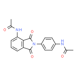 ChemSpider 2D Image | N-[4-(4-Acetamido-1,3-dioxo-1,3-dihydro-2H-isoindol-2-yl)phenyl]acetamide | C18H15N3O4