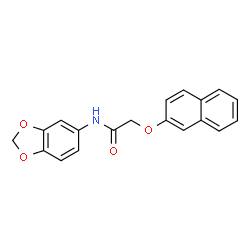 ChemSpider 2D Image | N-(1,3-Benzodioxol-5-yl)-2-(2-naphthyloxy)acetamide | C19H15NO4
